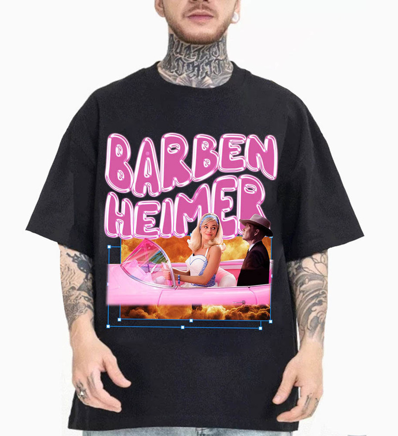 Margot Robbie Barbenheimer Shirt, Funny Movie Unisex T-Shirt Short Sleeve