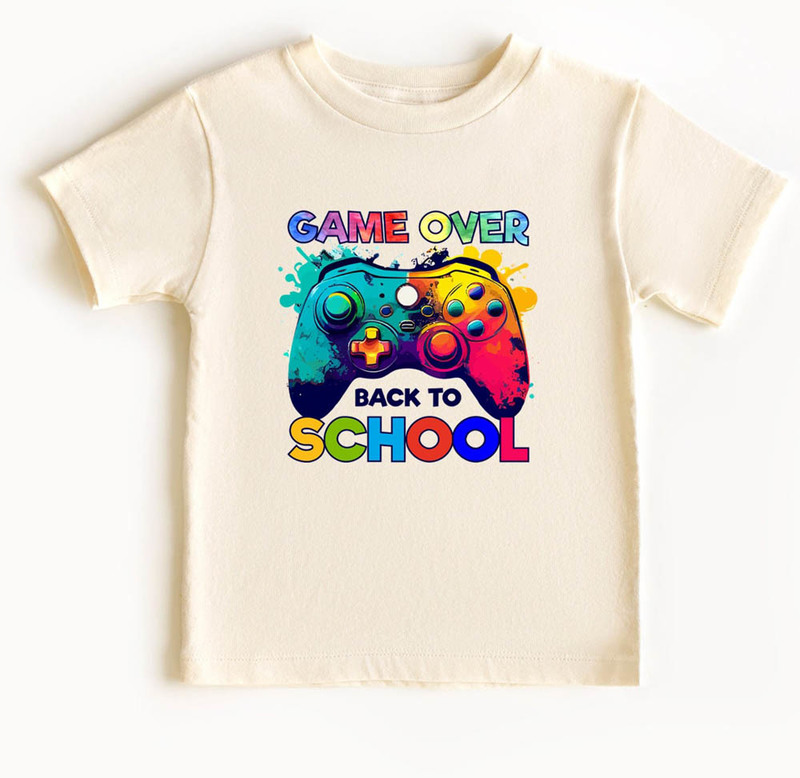 Game Over Back To School Kindergarten Shirt, Gaming School Teacher Crewneck Unisex T-Shirt