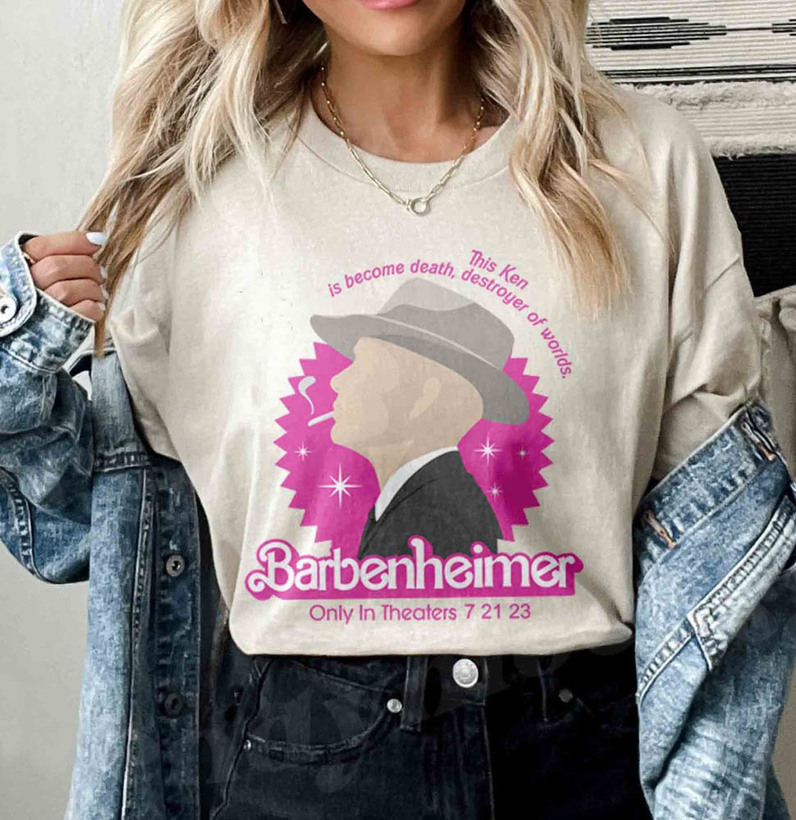 Barbie X Oppenheimer Shirt, Barbie Moive Trendy Short Sleeve Unisex T-Shirt