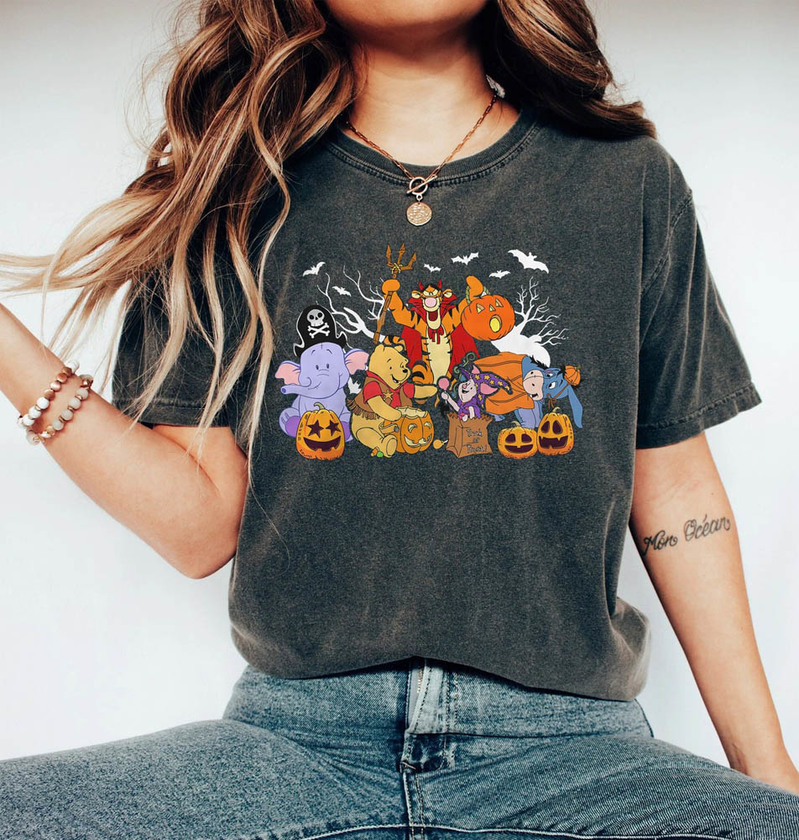 Comfort Colors Winnie The Pooh Halloween Shirt, Wdw Magic Kingdom Short Sleeve Sweater