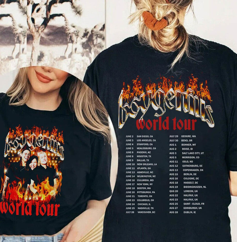 Boygenuiss Comfort Shirt, The Record Rock Music Tour 2023 Sweater Short Sleeve