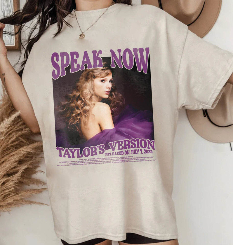 Retro Speak Now Sweatshirt, Taylor The Eras Tour Short Sleeve Crewneck