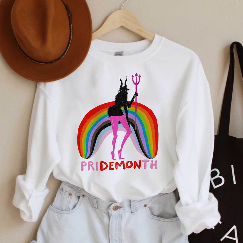 Pride Month Demon Rainbow Shirt, Lgbtq Ally Unisex T-Shirt Unisex Hoodie