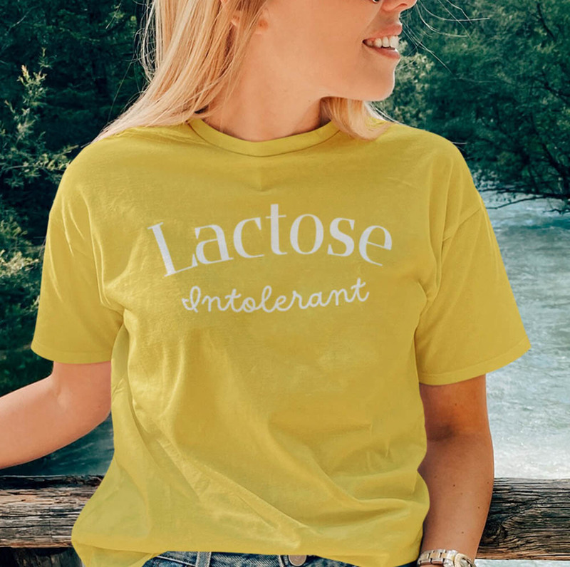 Lactose Intolerant Lactose Free Shirt, Funny Graphic Tee Tops Crewneck