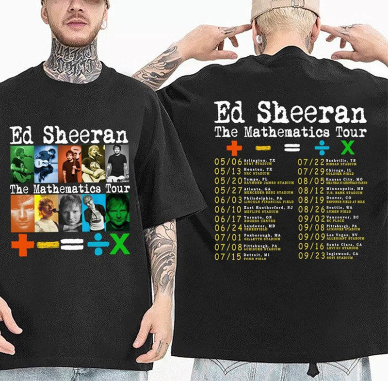 Ed Sheeran Trendy Music Shirt, The Mathematics Tour 2023 Crewneck Unisex Hoodie
