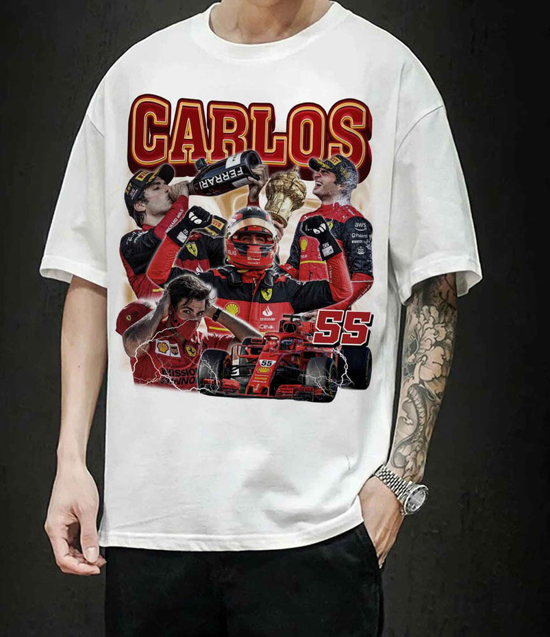 Carlos Sainz Formula 1 Shirt, Vintage Carlos Sainz Jr Driver Unisex T-Shirt Long Sleeve