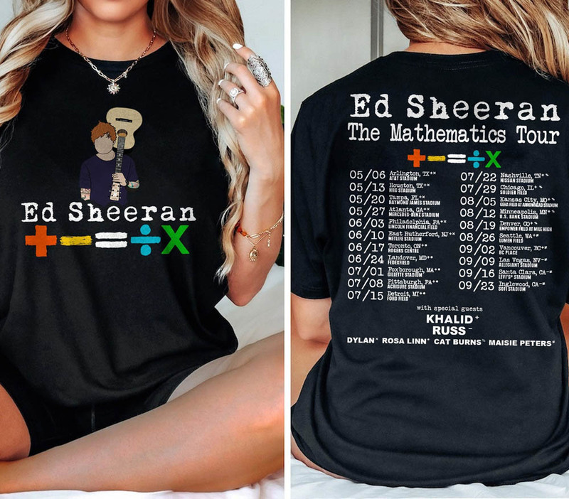 Ed Sheeran Concert Shirt, Limited The Mathematics Tour Sweatshirt Tee Tops