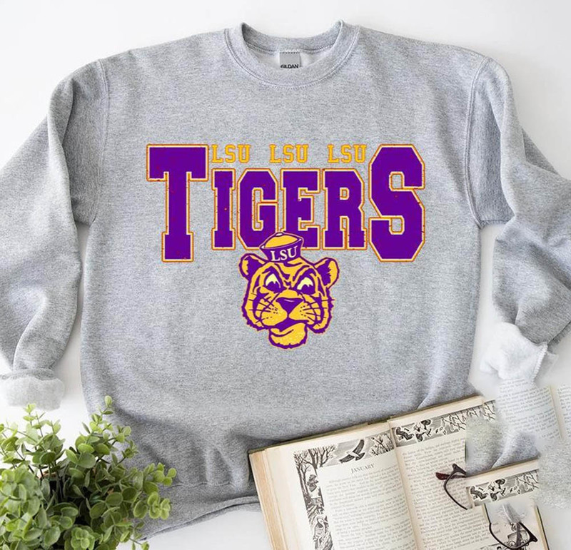 Vintage Lsu Tigers Shirt, Louisiana University Long Sleeve Unisex Hoodie