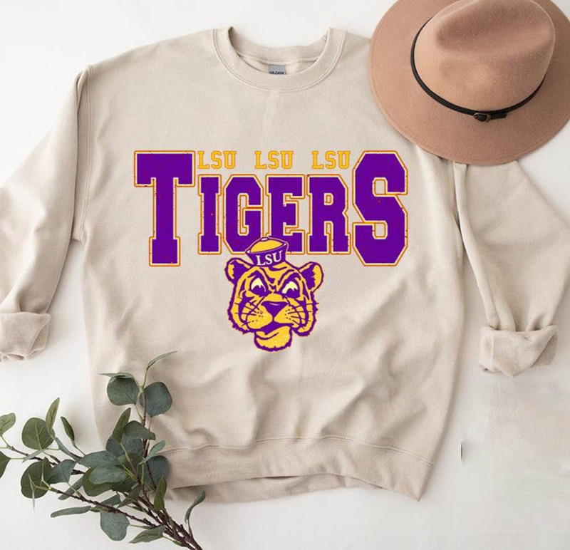 Vintage Lsu Tigers Shirt, Louisiana University Long Sleeve Unisex Hoodie
