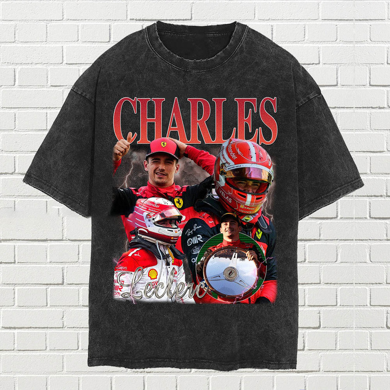 Charles Leclerc Vintage Shirt, Formula Racing F1 Tee Tops Short Sleeve