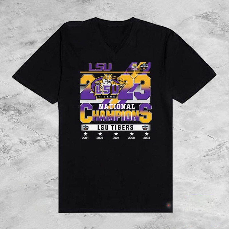 Lsu 2023 Basketball National Champions Shirt, Lsu Tigers Short Sleeve Crewneck