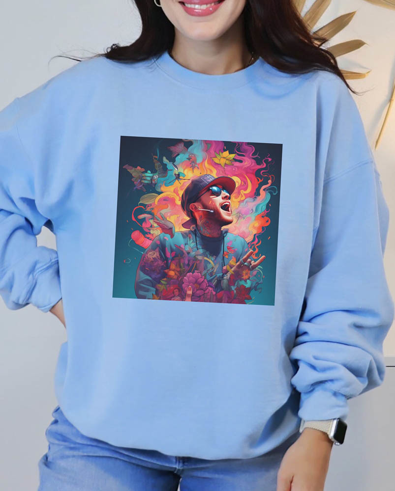 Mac Miller Art Shirt, Psychedelic Colors Short Sleeve Unisex T-Shirt
