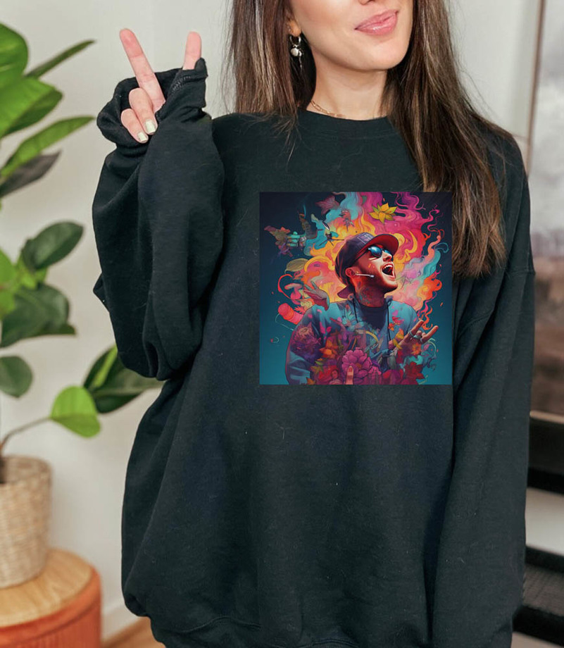 Mac Miller Art Shirt, Psychedelic Colors Short Sleeve Unisex T-Shirt