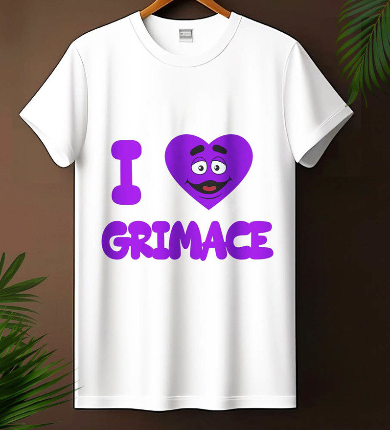 I Love Grimace's Mcdonald's Shirt, Funny Hbd Grimace Crewneck Tee Tops
