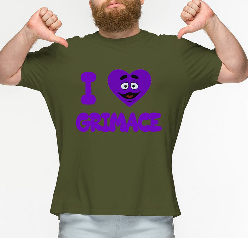 I Love Grimace's Mcdonald's Shirt, Funny Hbd Grimace Crewneck Tee Tops