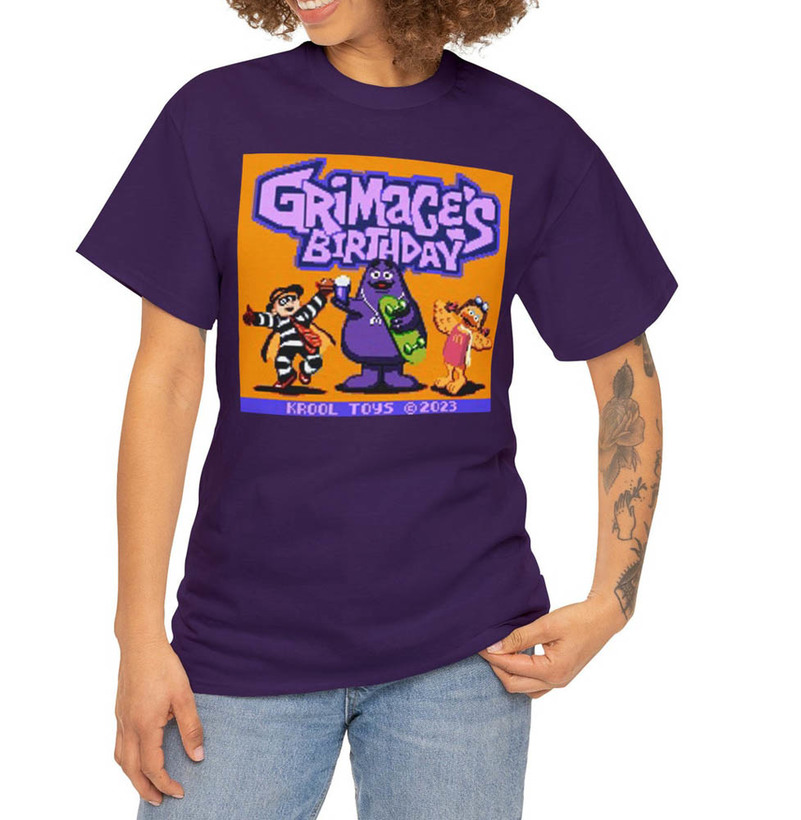 Grimaces Birthday Shirt, Funny Face Hbd Unisex Hoodie Crewneck