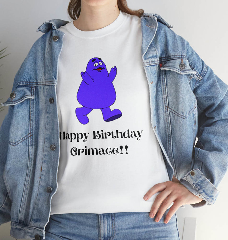 Happy Birthday Grimace Cute Shirt, Mcdonalds Grimace Meme Tee Tops Short Sleeve