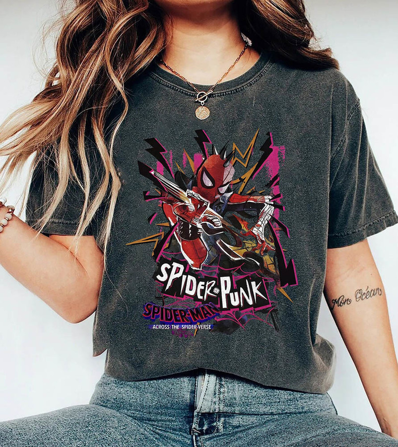 Comfort Spider Punk Shirt, Spider Man Trendy Tee Tops Sweatshirt
