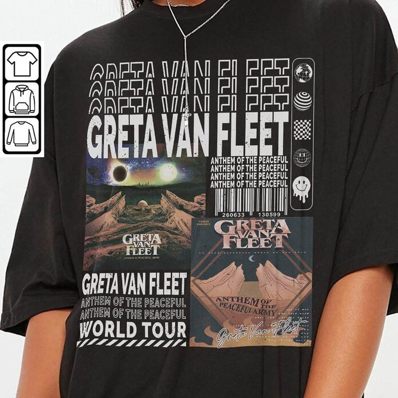 Greta Van Fleet Music Shirt, Vintage Starcatcher World Tour 2023 Unisex Hoodie Long Sleeve