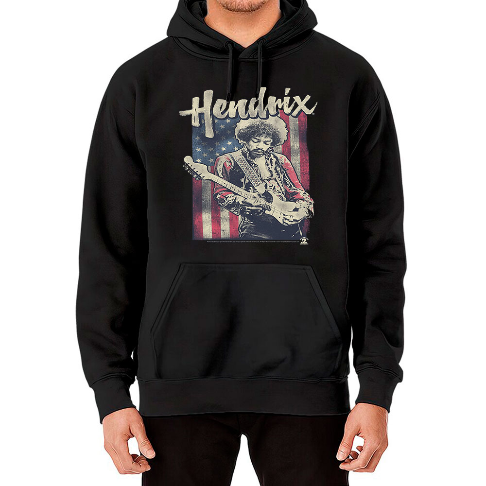 Retro American Flag Jimi Hendrix Hoodie