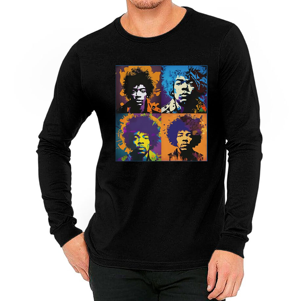 Fashion-Forward Jimi Hendrix Long Sleeve T Shirt For Street Fashion